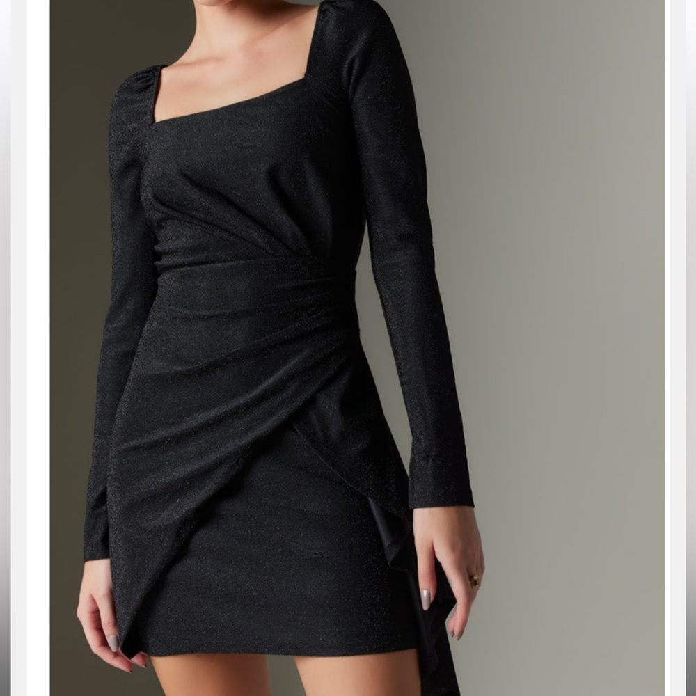 Hallie Waisted Glitter Mini Dress